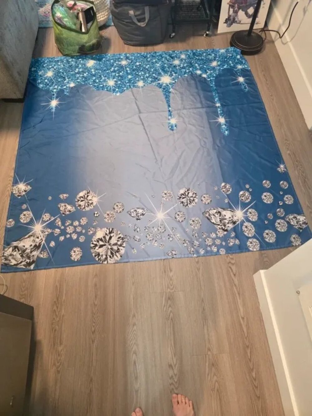 Shower curtain and toilet seat cover